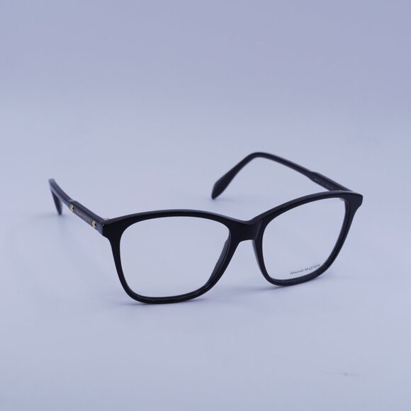 Alexander McQueen AM0191O 001 Eyeglasses Shiny Black 54mm Square Frame - Picture 3 of 10